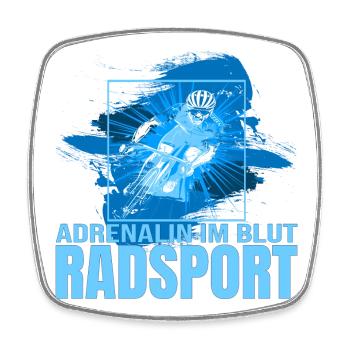 Adrenalin im Blut - Radsport - Viereckiger Kühlschrankmagnet - Weiß - Vorne