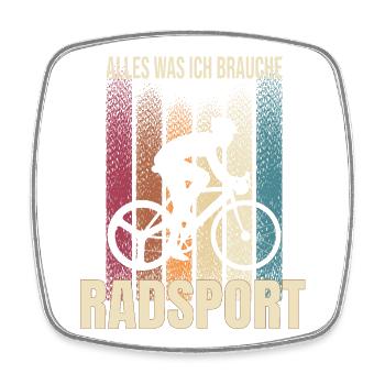 Alles was ich brauche ist Radsport - Viereckiger Kühlschrankmagnet - Weiß - Vorne