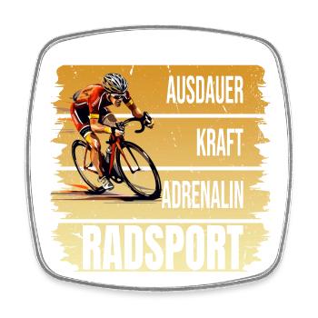 Ausdauer - Kraft - Adrenalin - Radsport - Viereckiger Kühlschrankmagnet - Weiß - Vorne