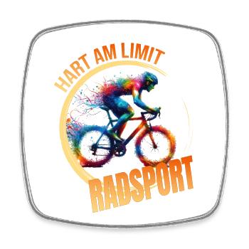 Hart am Limit - Radsport - Viereckiger Kühlschrankmagnet - Weiß - Vorne