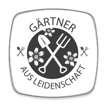 Gartenliebe Gärtner Leidenschaft Natur Blume Logo - Viereckiger Kühlschrankmagnet - Weiß - Vorne