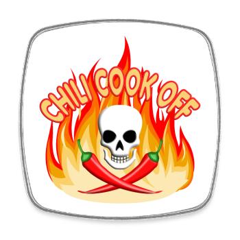 Chili Cook Off - Magnet carré - blanc - Devant