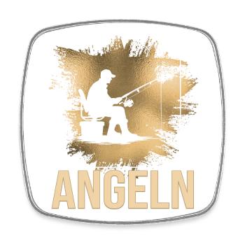 Angeln - Viereckiger Kühlschrankmagnet - Weiß - Vorne
