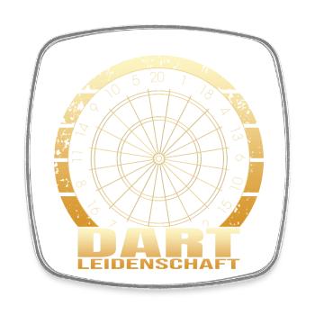 Dart Leidenschaft - Viereckiger Kühlschrankmagnet - Weiß - Vorne
