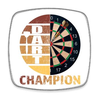 Dart Champion - Viereckiger Kühlschrankmagnet - Weiß - Vorne