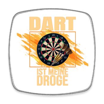 Dart ist meine Droge - Viereckiger Kühlschrankmagnet - Weiß - Vorne