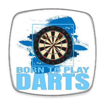 Born to play Darts - Viereckiger Kühlschrankmagnet - Weiß - Vorne