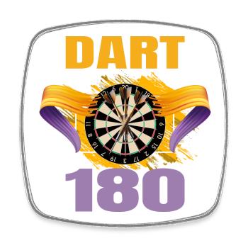 Dart 180 - Viereckiger Kühlschrankmagnet - Weiß - Vorne