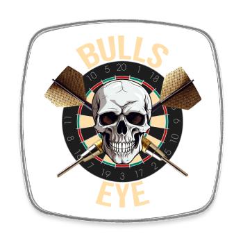 Bulls Eye - Viereckiger Kühlschrankmagnet - Weiß - Vorne