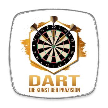 Dart die Kunst der Präzision - Viereckiger Kühlschrankmagnet - Weiß - Vorne
