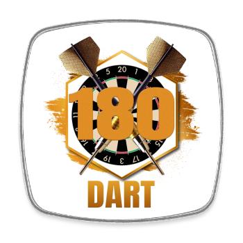 Dart 180 - Viereckiger Kühlschrankmagnet - Weiß - Vorne