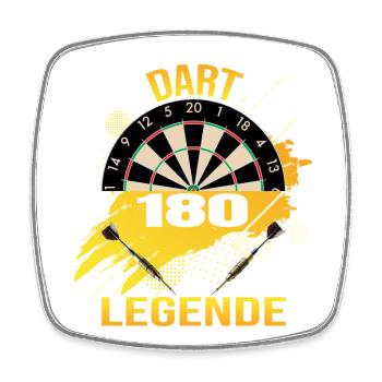 Dart Legende - 180 - Viereckiger Kühlschrankmagnet - Weiß - Vorne