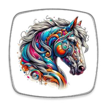 Horse - Square fridge magnet - white - Front