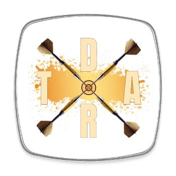 Dart - Viereckiger Kühlschrankmagnet - Weiß - Vorne