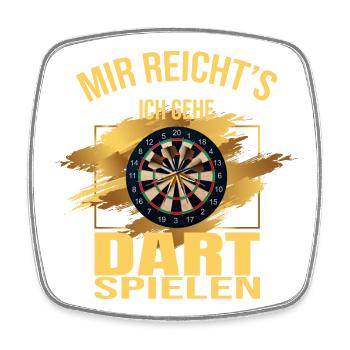 Mir reicht's, ich gehe Dart spielen - Viereckiger Kühlschrankmagnet - Weiß - Vorne