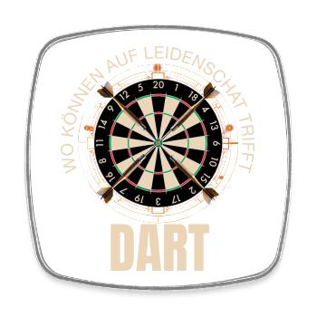 Wo können auf Leidenschaft trifft - Dart - Viereckiger Kühlschrankmagnet - Weiß - Vorne