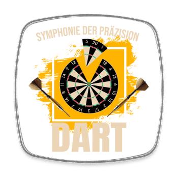 Symphonie der Präzision - Dart - Viereckiger Kühlschrankmagnet - Weiß - Vorne