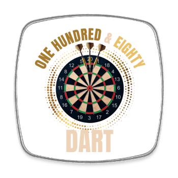 One hundred and eighty - Dart - Viereckiger Kühlschrankmagnet - Weiß - Vorne