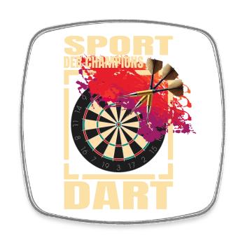 Sport der Champions - Dart - Viereckiger Kühlschrankmagnet - Weiß - Vorne
