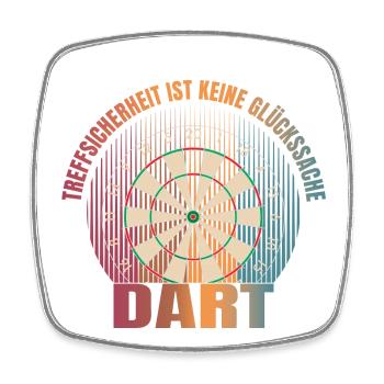 Treffsicherheit ist keine Glückssache - Dart - Viereckiger Kühlschrankmagnet - Weiß - Vorne