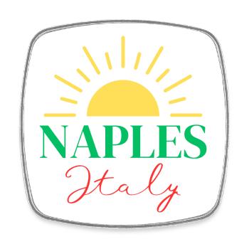 Lebendiges Neapel, Italien, Sun Design - Viereckiger Kühlschrankmagnet - Weiß - Vorne