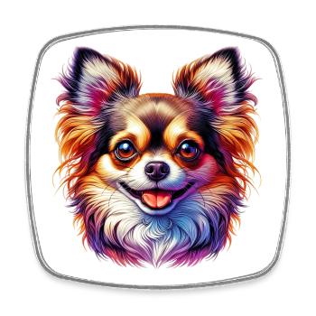 Chien Chihuahua - Magnet carré - blanc - Devant