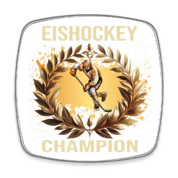 Eishockey Champion - Viereckiger Kühlschrankmagnet - Weiß - Vorne