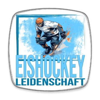 Eishockey Leidenschaft - Viereckiger Kühlschrankmagnet - Weiß - Vorne
