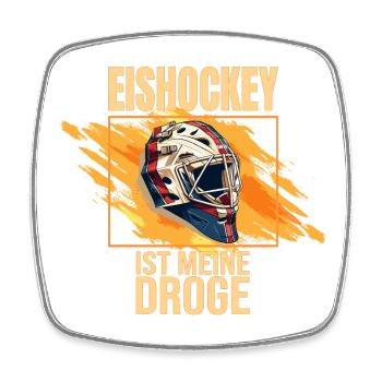 Eishockey ist meine Droge - Viereckiger Kühlschrankmagnet - Weiß - Vorne