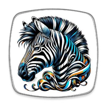 Zebra - Viereckiger Kühlschrankmagnet - Weiß - Vorne