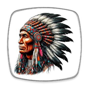 American Indian American Red Skin - Square fridge magnet - white - Front
