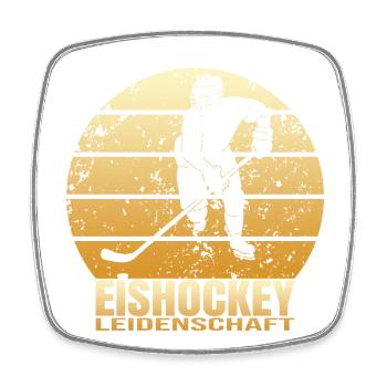 Eishockey Leidenschaft - Viereckiger Kühlschrankmagnet - Weiß - Vorne