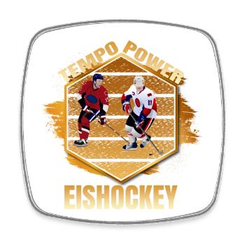 Tempo - Power - Eishockey - Viereckiger Kühlschrankmagnet - Weiß - Vorne