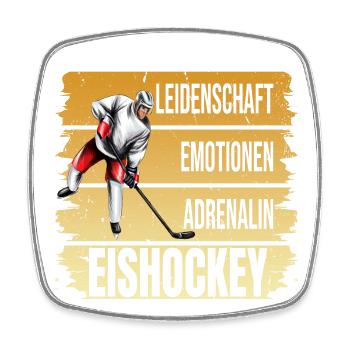 Leidenschaft - Emotionen - Adrenalin - Eishockey - Viereckiger Kühlschrankmagnet - Weiß - Vorne