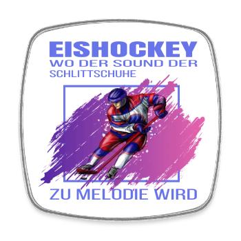 Wo der Sound der Schlittschuhe zur Melodie wird - Viereckiger Kühlschrankmagnet - Weiß - Vorne
