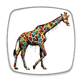 Giraffe - Viereckiger Kühlschrankmagnet - Weiß - Vorne