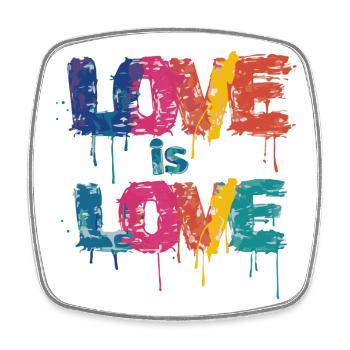 Farbenfrohes Graffiti mit Love Schriftzug - Viereckiger Kühlschrankmagnet - Weiß - Vorne