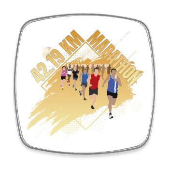 42 19 KM - Marathon - Viereckiger Kühlschrankmagnet - Weiß - Vorne
