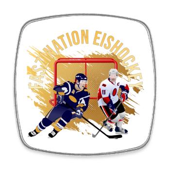Faszination Eishockey - Viereckiger Kühlschrankmagnet - Weiß - Vorne