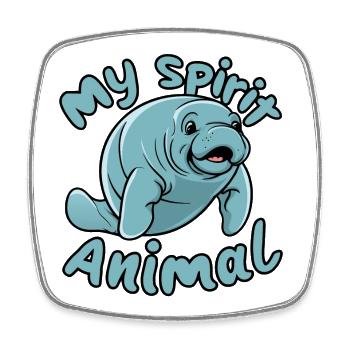 Dugong mein Spirit Animal ich liebe Manatees - Viereckiger Kühlschrankmagnet - Weiß - Vorne