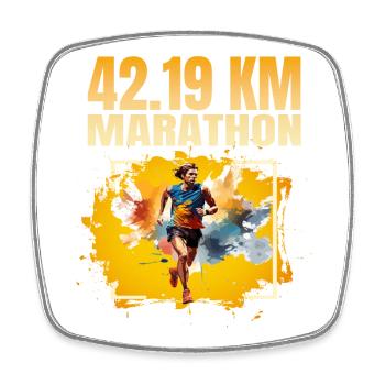42 19 KM Marathon - Viereckiger Kühlschrankmagnet - Weiß - Vorne