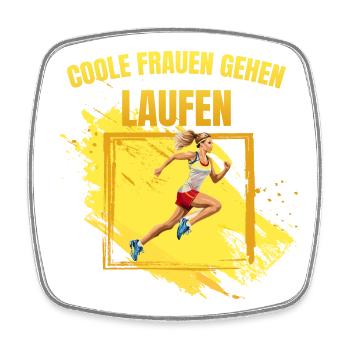 Coole Frauen gehen Laufen - Viereckiger Kühlschrankmagnet - Weiß - Vorne