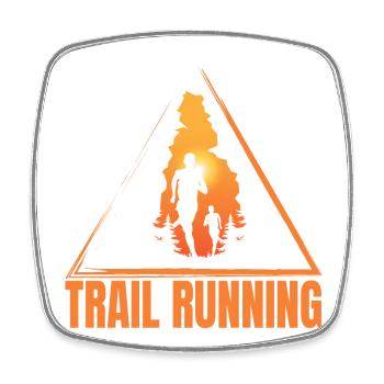 Trail Running - Viereckiger Kühlschrankmagnet - Weiß - Vorne