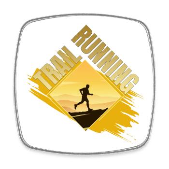Trail Running - Viereckiger Kühlschrankmagnet - Weiß - Vorne