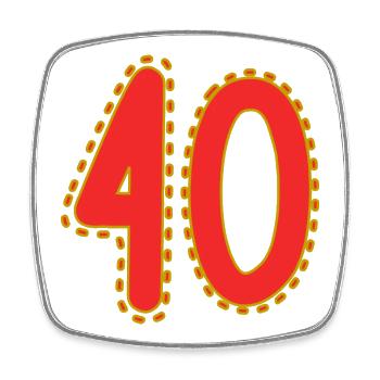 40. 40 YEARS. 40th ANNIVERSARY. 40 YEARS ANNIVERSARY. - Square fridge magnet - white - Front