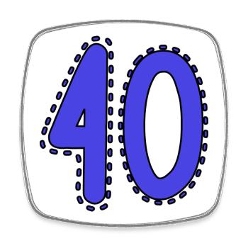 40. 40 JAHRE. 40. JAHRESTAG. 40-JÄHRIGES JUBILÄUM. - Viereckiger Kühlschrankmagnet - Weiß - Vorne