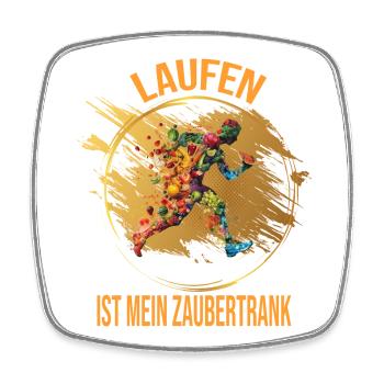 Laufen ist mein Zaubertrank - Viereckiger Kühlschrankmagnet - Weiß - Vorne