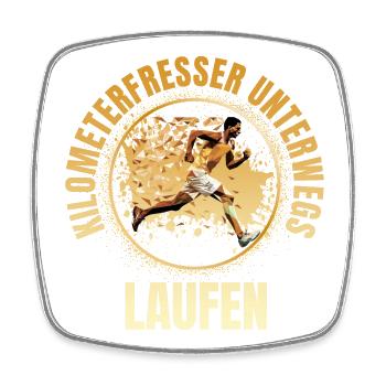Kilometerfresser unterwegs - Viereckiger Kühlschrankmagnet - Weiß - Vorne