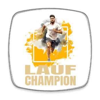 Lauf Champion - Viereckiger Kühlschrankmagnet - Weiß - Vorne