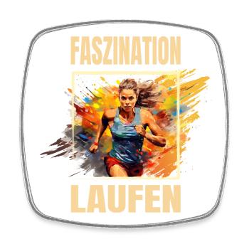 Faszination Laufen - Viereckiger Kühlschrankmagnet - Weiß - Vorne
